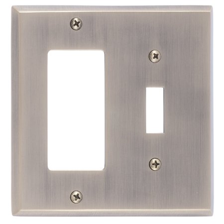 BRASS ACCENTS Quaker Double - 1 Switch/1 GFCI, Number of Gangs: 2 Antique Brass Finish M07-S4571-609