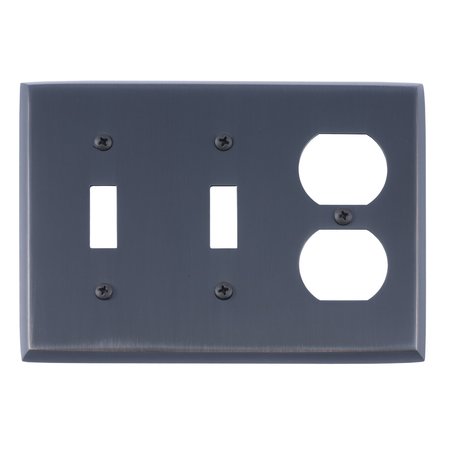 BRASS ACCENTS Quaker Triple - 2 Switch/1 Outlet, Number of Gangs: 3 Venetian Bronze Finish M07-S4580-613VB
