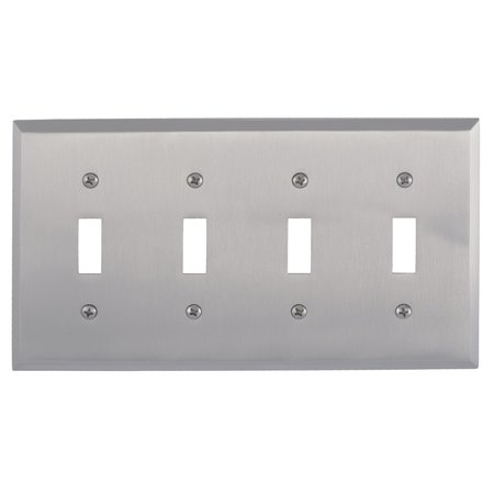 BRASS ACCENTS Quaker Quad Switch, Number of Gangs: 4 Satin Nickel Finish M07-S4591-619