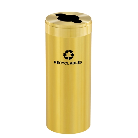 GLARO 12 gal Round Recycling Bin, Satin Brass M-1232BE-BE-M2