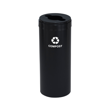 GLARO 12 gal Round Recycling Bin, Satin Black M-1232BK-BK-M4