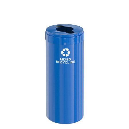 GLARO 12 gal Round Recycling Bin, Blue M-1232BL-BL-M3