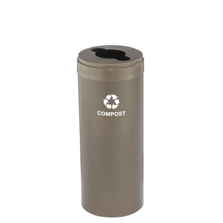 GLARO 12 gal Round Recycling Bin, Bronze Vein M-1232BV-BV-M4