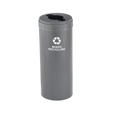 GLARO 12 gal Round Recycling Bin, Silver Vein M-1232SV-SV-M3