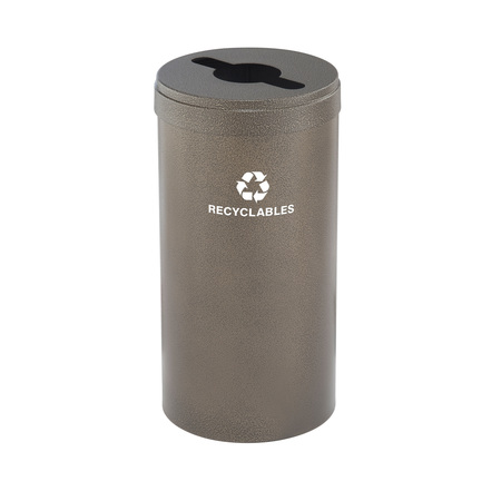 GLARO 16 gal Round Recycling Bin, Bronze Vein M-1532BV-BV-M2