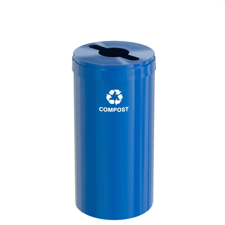 GLARO 23 gal Round Recycling Bin, Blue M-1542BL-BL-M4