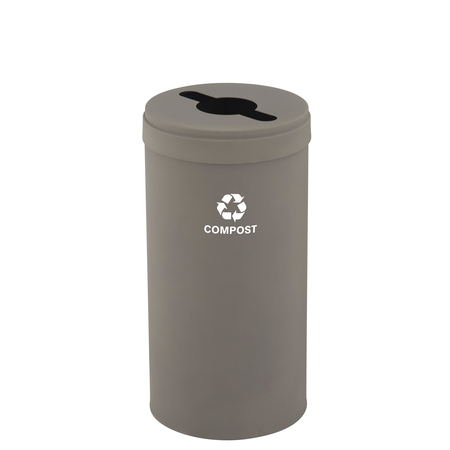 GLARO 23 gal Round Recycling Bin, Nickel M-1542NK-NK-M4