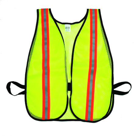 MUTUAL INDUSTRIES High Visibility Soft Mesh Safety Ve, PK3, 10 inch Height, 10 Inch Width M16304-4553-1500