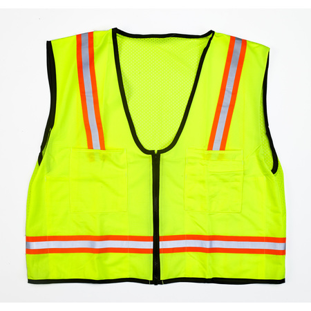 MUTUAL INDUSTRIES 1X Lime Mesh Back Hivis Survest 112Oso (2Pk) M16310-4553-4