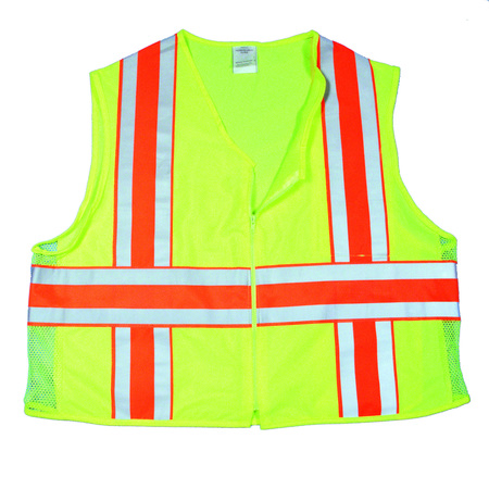 MUTUAL INDUSTRIES High Visibility Polyester ANSI Class, PK3, 10 Inch Height, 10 Inch Width M16334-0-3