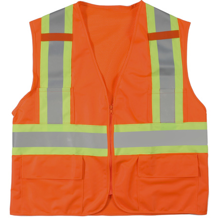 MUTUAL INDUSTRIES High Visibility Polyester ANSI Class, PK2, 10 in Height, 10 in Width M16368-0-2