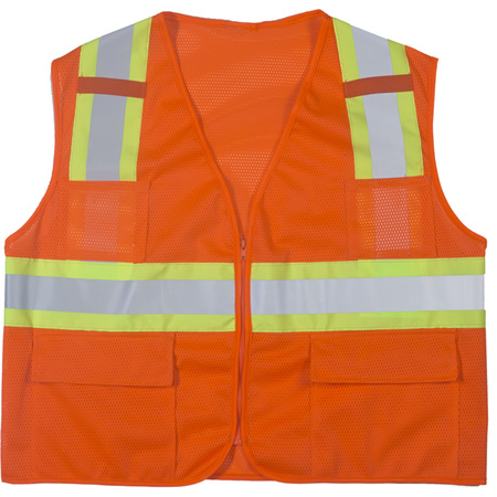 MUTUAL INDUSTRIES High Visibility Polyester ANSI Class, PK2, 10 in Height, 10 in Width M16368-1-3