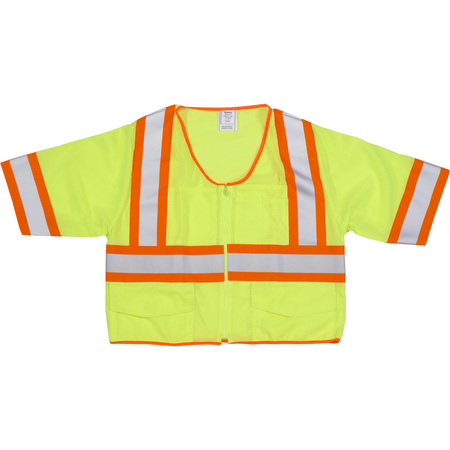 MUTUAL INDUSTRIES High Visibility ANSI Class 3 Mesh V, PK2, 10 inch Height, 10 inch Width M16391-2