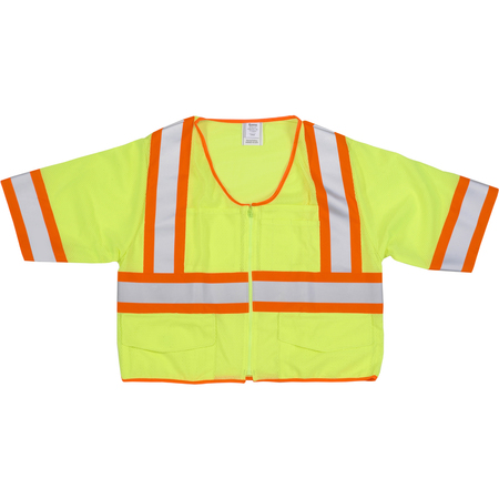 MUTUAL INDUSTRIES High Visibility ANSI Class 3 Mesh V, PK2, 10 inch Height, 10 inch Width M16391-6