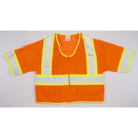 MUTUAL INDUSTRIES High Visibility ANSI Class 3 Mesh S, PK2, 10 in Height, 10 in Width M16393-7
