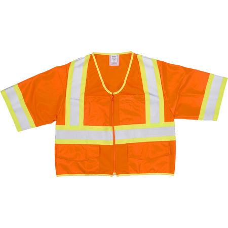 MUTUAL INDUSTRIES High Visibility ANSI Class 3 Solid, PK2, 1 inch Height, 10 inch Width M16394-4