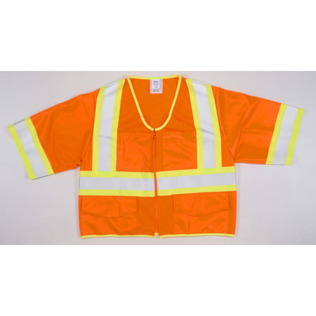 MUTUAL INDUSTRIES High Visibility ANSI Class 3 Solid, PK2, 1 inch Height, 10 inch Width M16394-5