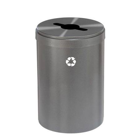 GLARO 33 gal Round Recycling Bin, Silver Vein M-2032SV-SV-M1