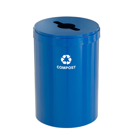 GLARO 41 gal Round Recycling Bin, Blue M-2042BL-BL-M4