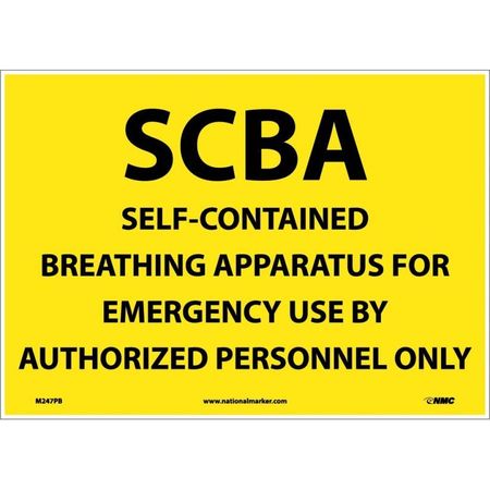 NMC Scba Self Contained Breathing Apparatus Instructions Sign, M247PB M247PB