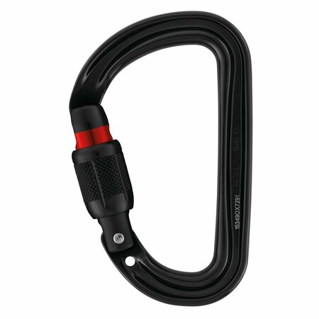 PETZL Carabiner, Screw-Lock, 3" Length, Aluminum, Black M39A SLN