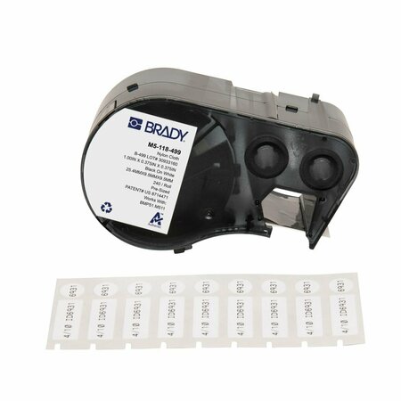 BRADY Precut Label Cartridge, White, Matte M5-118-499