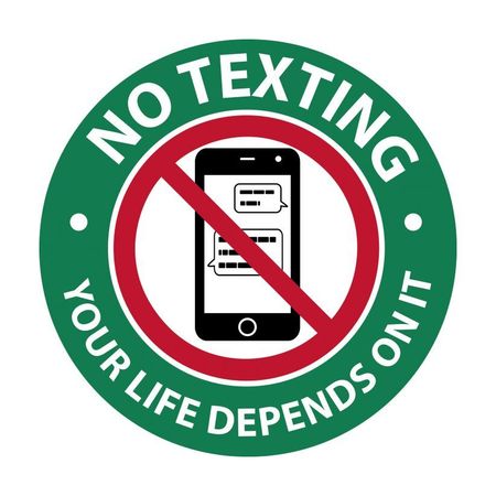 NMC No Texting 3" Label, Pk25 M951AP