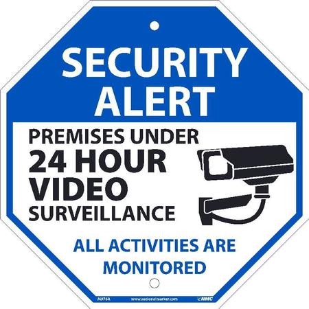 NMC Security Alert 24 Hr Video Monitor Sign, M976A M976A