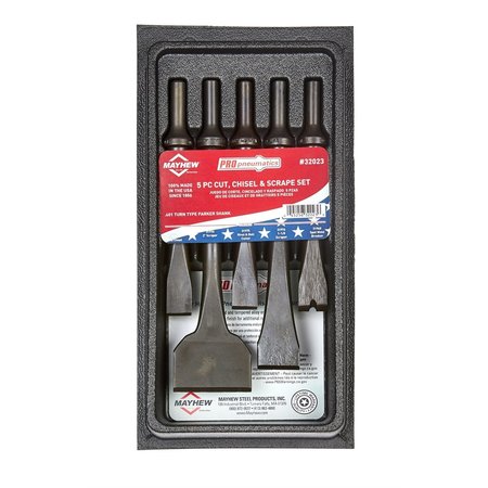 MAYHEW Pneu Cut Chisel Scrape Set, 5PC 32023