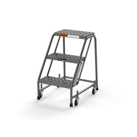 EGA Industrial Step Stool, 3 Steps, 16"W Perforated Tread, No Handrails 450 lbs. Capacity B3020SU