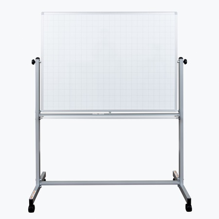 Luxor Mobile Magnetic Double-Sided Ghost Grid Whiteboard, 48” x 36” MB4836LB