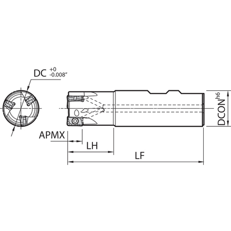 Kyocera MEW 1250W125152T Standard Length Shank MEW1250W125152T