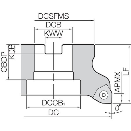 Kyocera Face Mill, MFWN 906000R14T, M-SIX 6.0000" Cutting Dia MFWN906000R14T