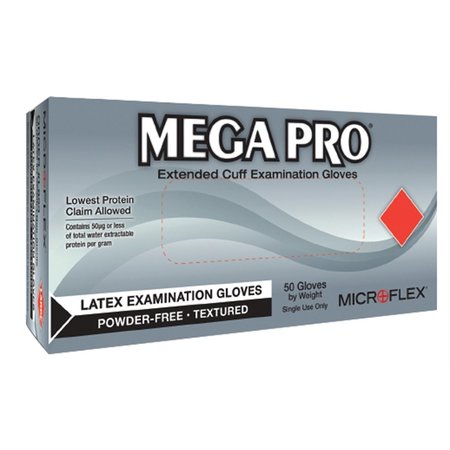 ANSELL Latex Exam Gloves, Latex, Powder-Free, XL, Blue MFXL853