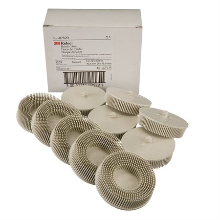 3M Scoth-Brite Roloc Bristle Discs 120 Grit Fine White, 3" MMM7529