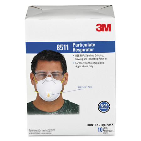 3M Particulate Respirator, Cool Flow, PK10 70070757557