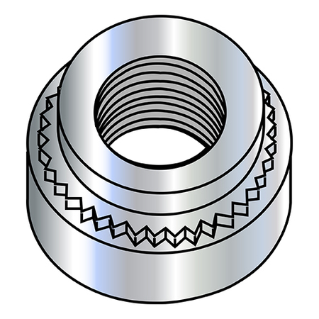 ZORO SELECT Self Clinching Lock Nut, M5-0.80, Steel, Zinc Plated, 5000 PK M5-0NCL