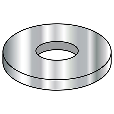 ZORO SELECT Flat Washer, Fits Bolt Size .562-1.375" , Stainless Steel Passivated Finish, 500 PK MS15795-819