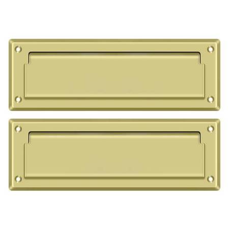 DELTANA Mail Slot 8-7/8" With Back Plate Bright Brass MS627U3