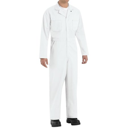 Red Kap Coverall, Chest 46In., White CT10WH RG 46