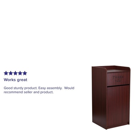 Flash Furniture 36 gal Trash Can, Mahogany, Laminate MT-M8520-TRA-MAH-GG