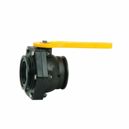 BANJO Manual 2-Way Ball Valve, Flange, Polypro MVS300CFFP