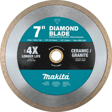 MAKITA Diamond Blade, 7", Continuous Rim, Genera B-69571