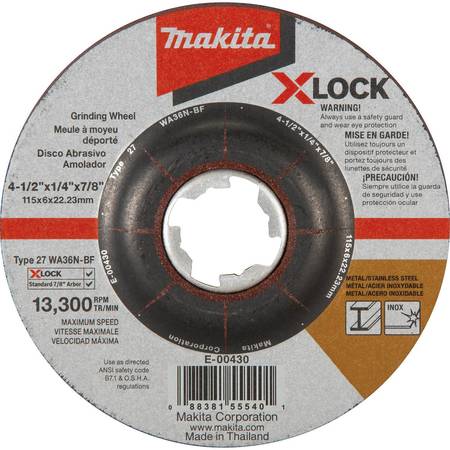 MAKITA X-LOCK 4 1/2x1/4x7/8" Metal and Stai E-00430