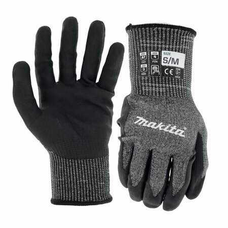 MAKITA Gloves, Cut Level 7, Nitrile, Small/Med T-04139