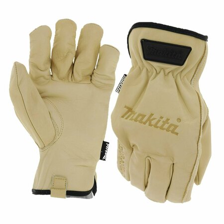 MAKITA Genuine Leather Cow Driver Gloves, XL T-04204