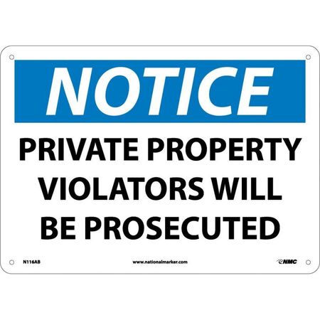 NMC Notice Private Property Sign, N116AB N116AB