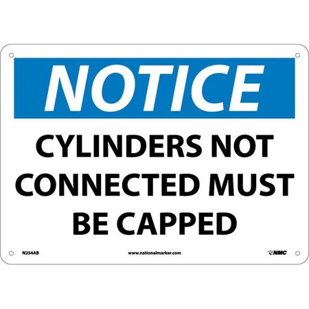 NMC Notice Cylinders Not Connected Must Be Capped Sign, N254AB N254AB