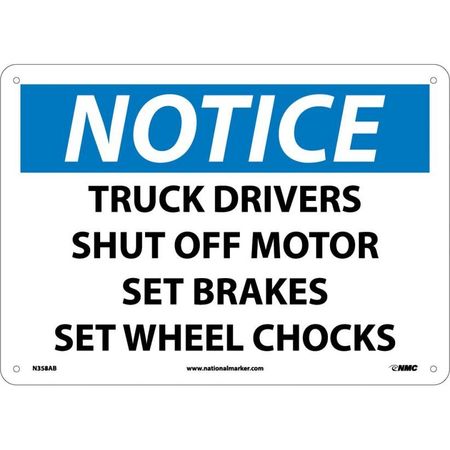 NMC Notice Truck Driver Safety Instructions Sign, N358AB N358AB
