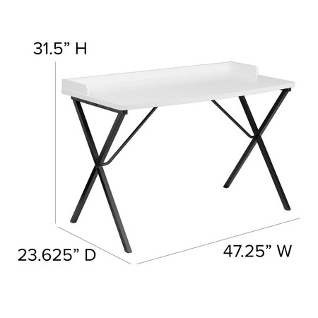 Flash Furniture Computer Desk, 23-5/8" D, 47-1/4" W, 31-1/2" H, White, Laminate NAN-2140-WH-GG